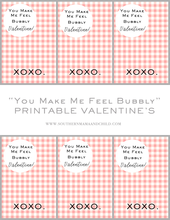 You Make Me Feel Bubbly Valentine // Free Valentines Printable